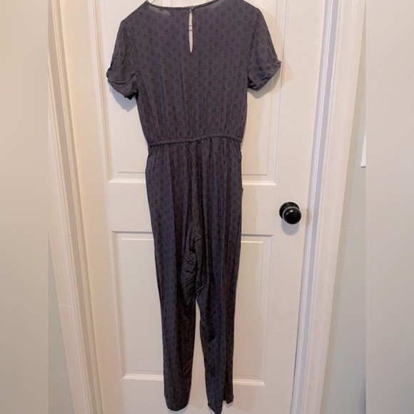 Fat Face dark charcoal gray bluish with a black design Jumpsuit Size 2 - Picture 7 of 16